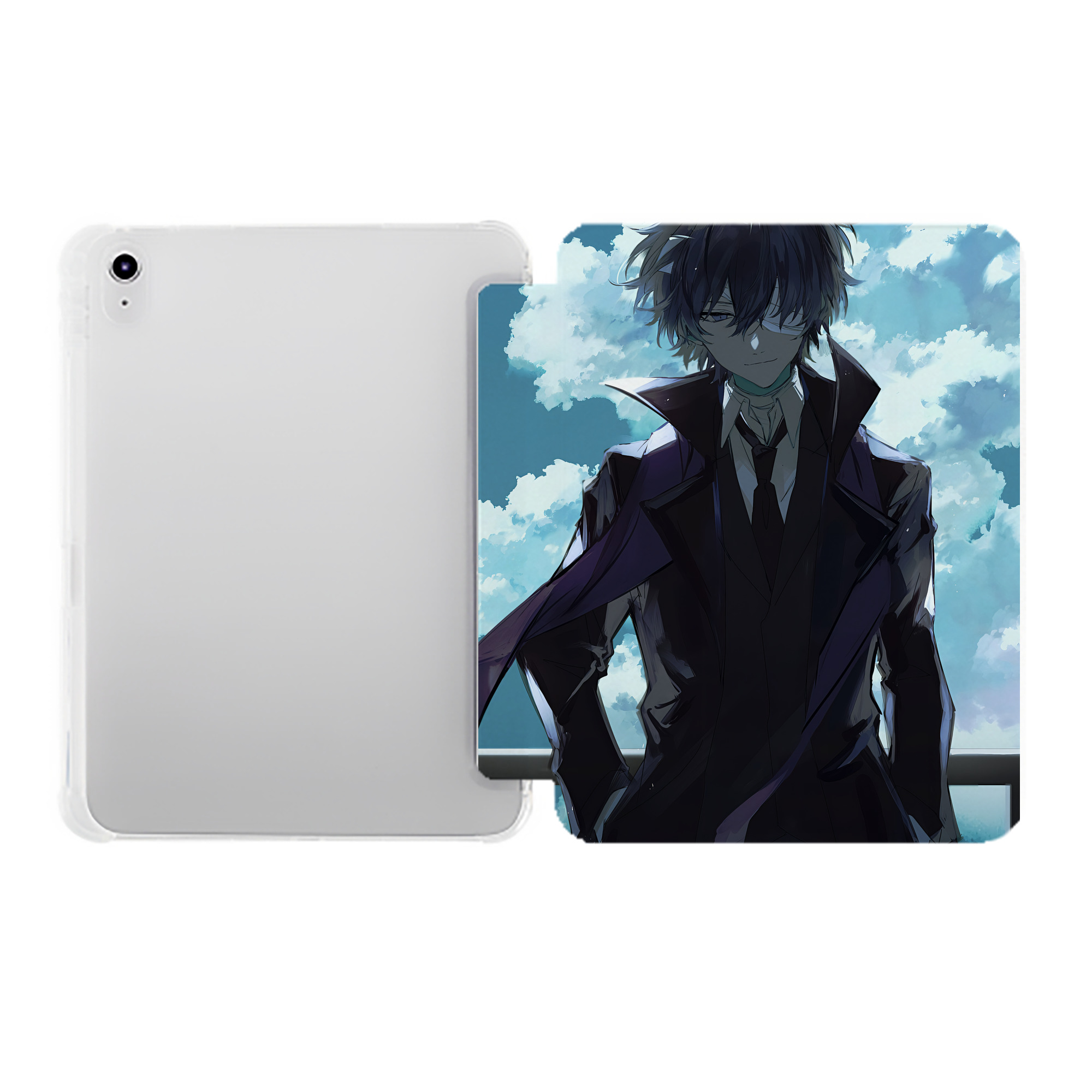 （画像用） 文豪ストレイドッグス Bungo Stray Dogs IPad ケース ペン収納付き 三つ折りスタンド PUレザー×シリコン 対応機種9.5/10.5/10.9インチ